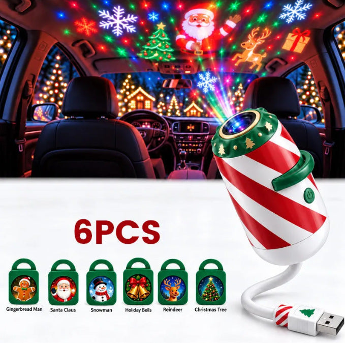Cosycombe Christmas Car Projector Light, USB Gooseneck with Discs