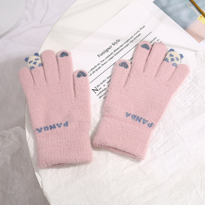 Cosycombe Knitted Touchscreen Gloves with a 3D Panda