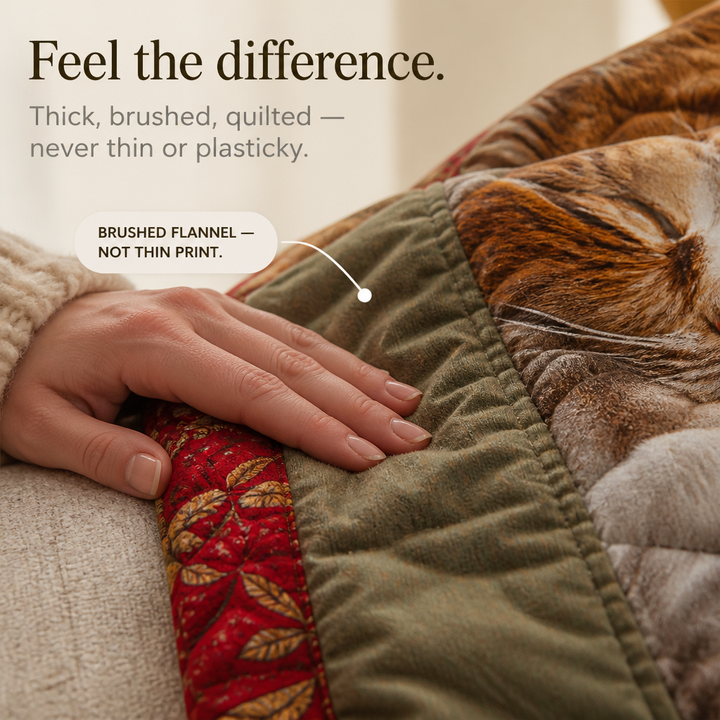 Cosycombe™ Reversible Flannel Throw with Nine Sleeping Cats Print