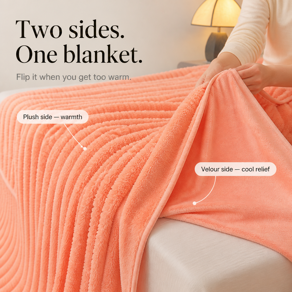 Cosycombe™ Two-Tone Reversible Plush Blanket – Fluffy Plush Meets Silky Velour
