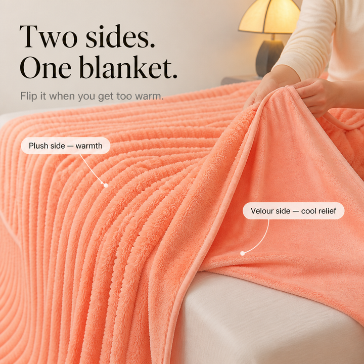 Cosycombe™ Two-Tone Reversible Plush Blanket – Fluffy Plush Meets Silky Velour