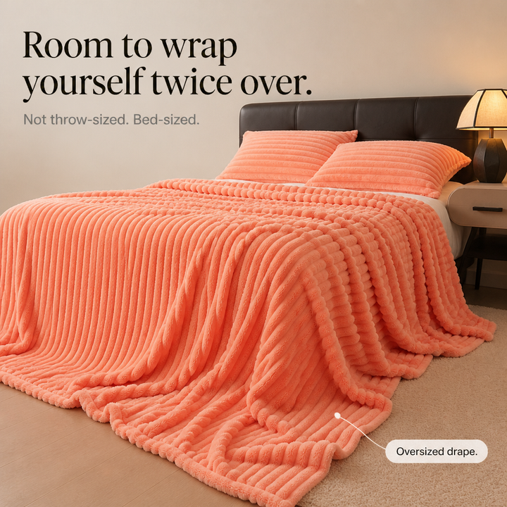 Cosycombe™ Two-Tone Reversible Plush Blanket – Fluffy Plush Meets Silky Velour