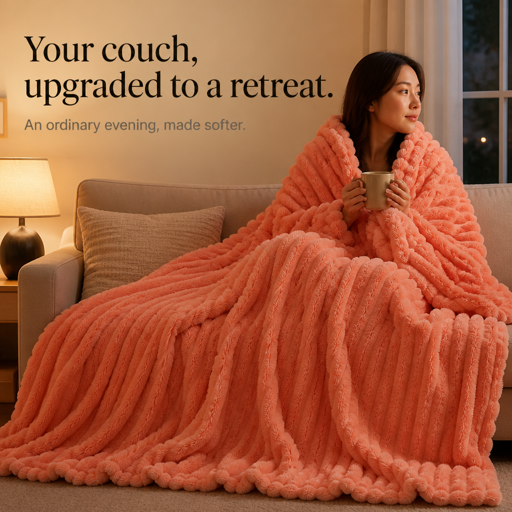 Cosycombe™ Two-Tone Reversible Plush Blanket – Fluffy Plush Meets Silky Velour