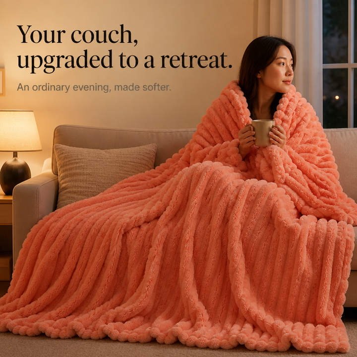Cosycombe™ Two-Tone Reversible Plush Blanket – Fluffy Plush Meets Silky Velour