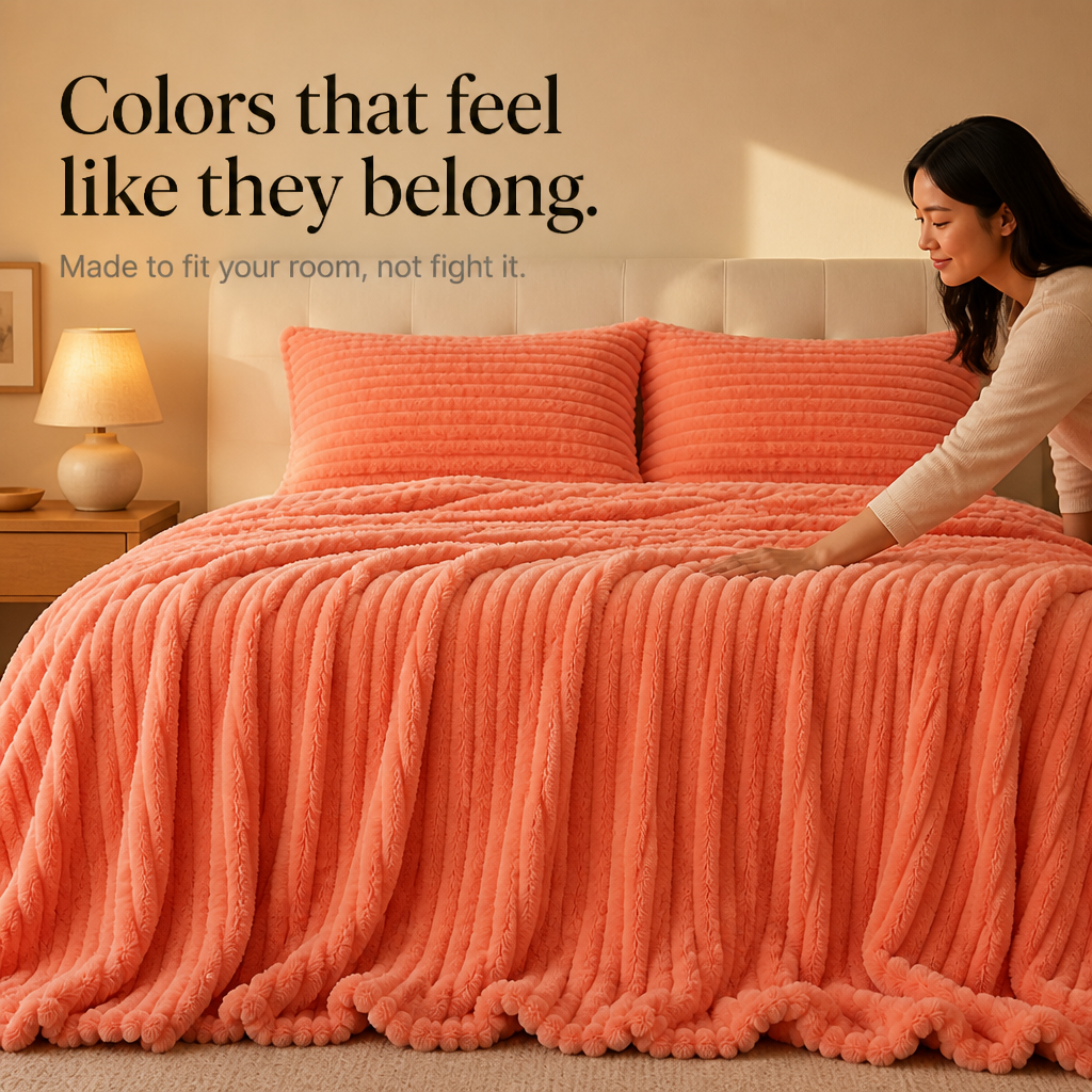 Cosycombe™ Two-Tone Reversible Plush Blanket – Fluffy Plush Meets Silky Velour