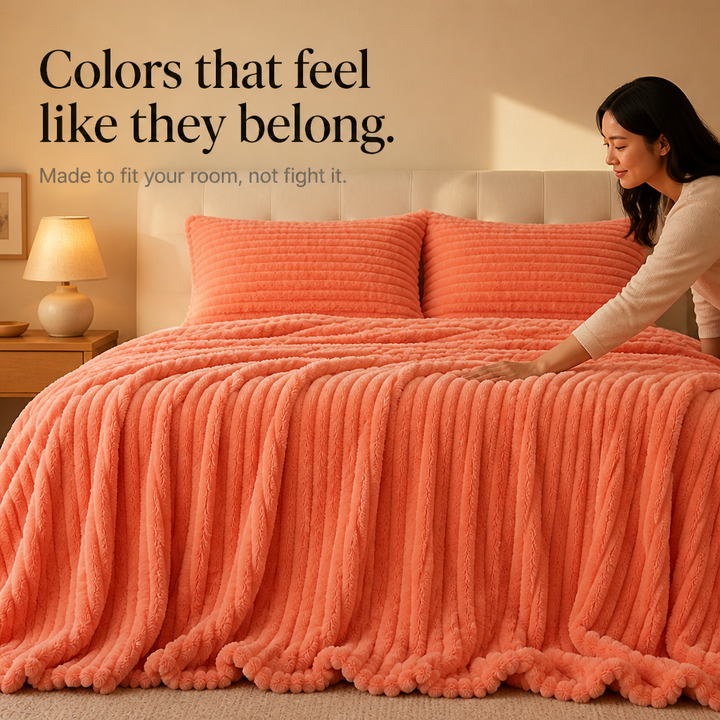 Cosycombe™ Two-Tone Reversible Plush Blanket – Fluffy Plush Meets Silky Velour