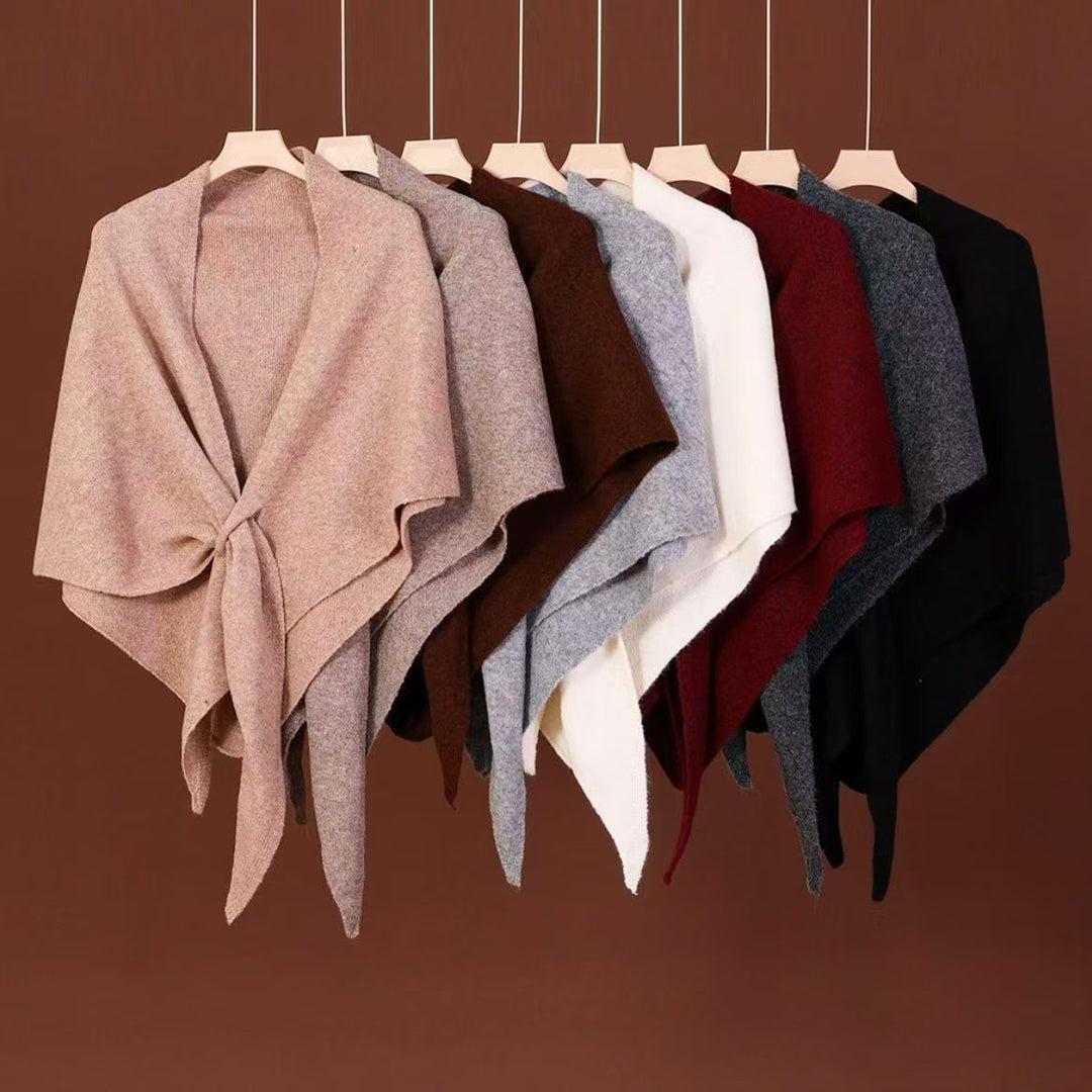 Ivory soft wool triangle shawl
