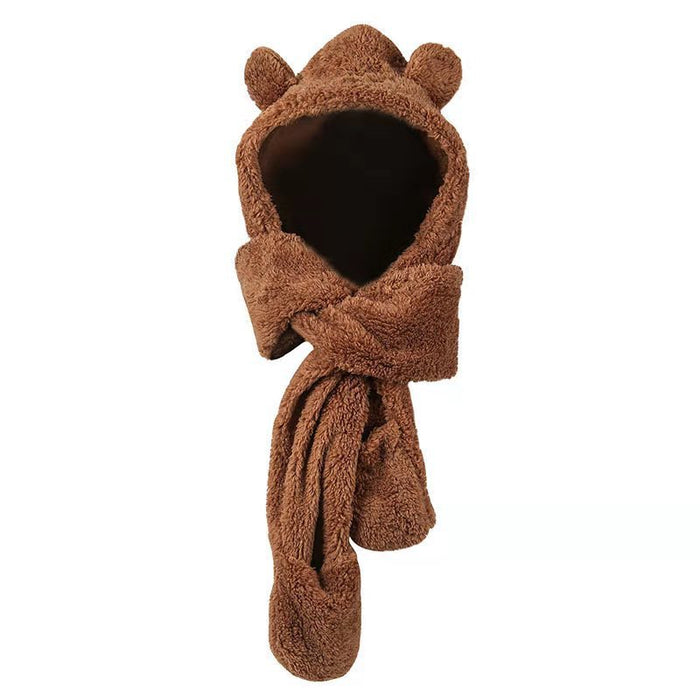 Cosycombe 3-in-1 Teddy Hood with Bear Ears, Scarf and Mitten Pockets