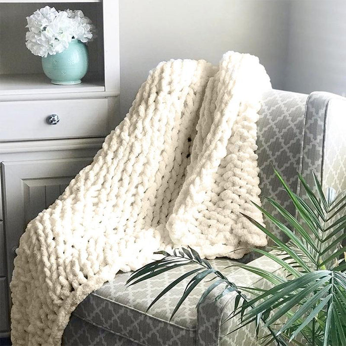 Cosycombe™ Chunky Cable Knit Throw With a Gently Weighted Feel