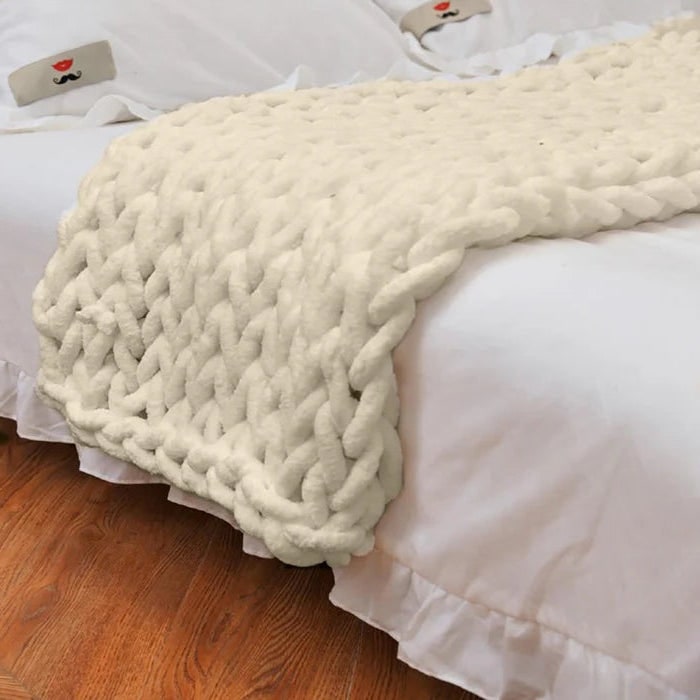 Cosycombe™ Chunky Chenille Knit Throw with Oversized Loop Stitches