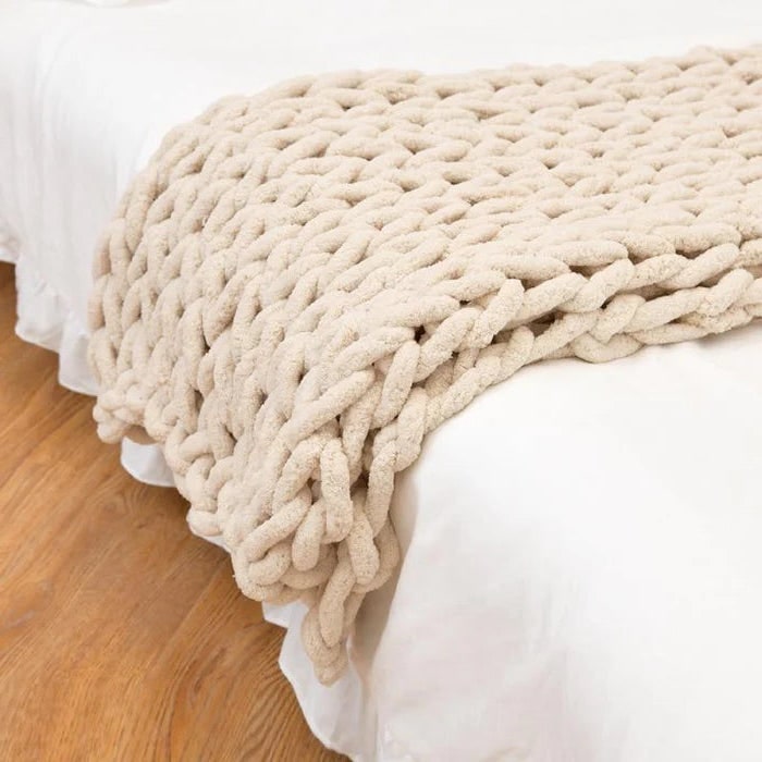 Cosycombe™ Chunky Chenille Knit Throw with Oversized Loop Stitches