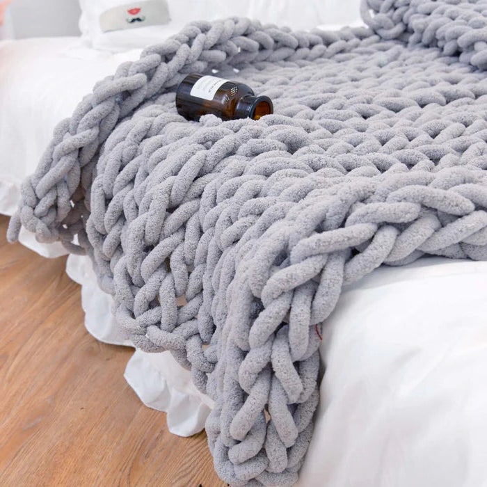 Cosycombe™ Chunky Chenille Knit Throw with Oversized Loop Stitches