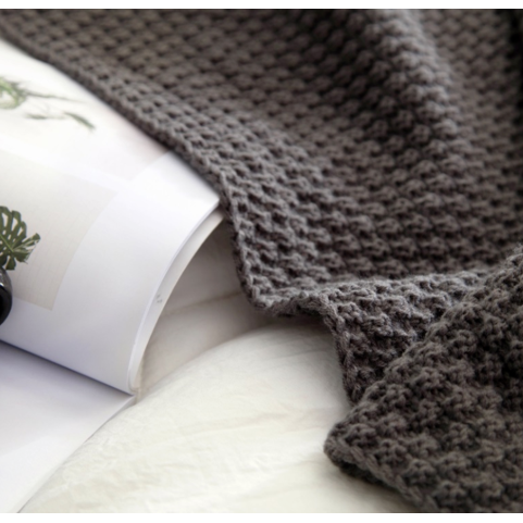 Cosycombe™ Chunky Waffle Knit Throw with Pom-Pom Tassels for Sofa