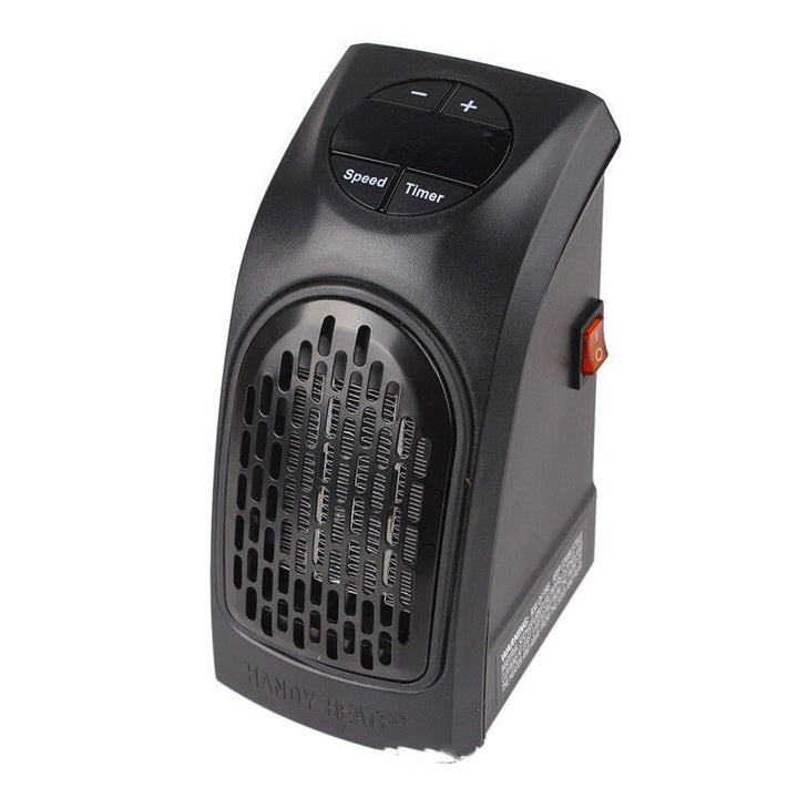 Compact wall socket fan heater with display