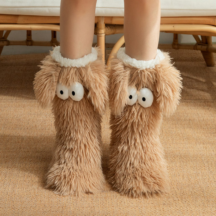 Cosycombe Thick Plush Snow Socks with Cute Eyes