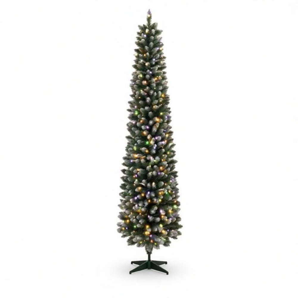 Tall frosted pencil tree with remote