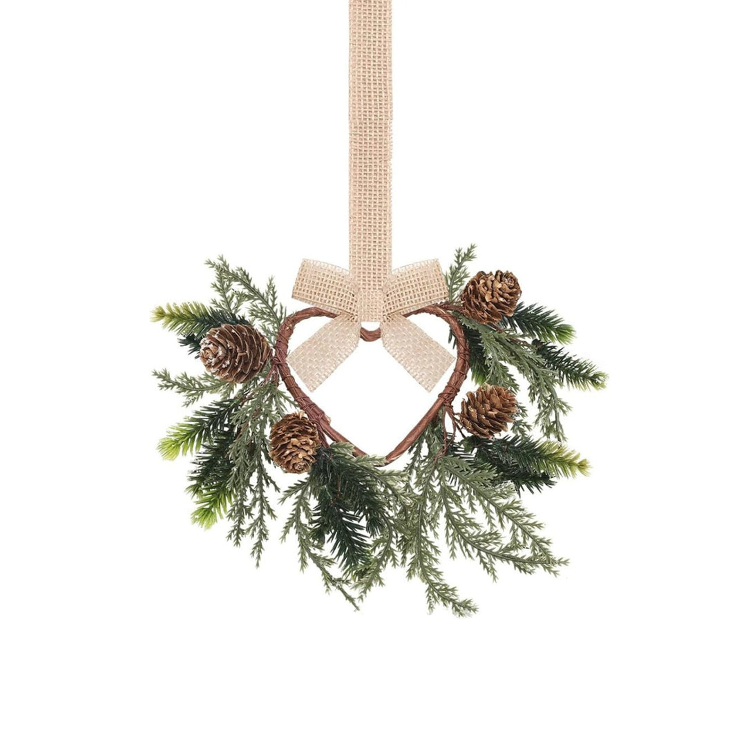 Small Christmas wreath with red ribbon bow