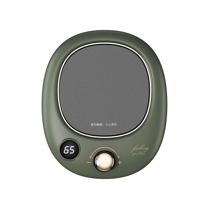 Dark green mug warmer with digital dial