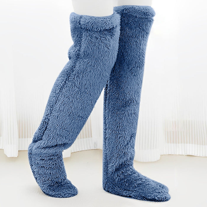 Cosycombe Over the Knee Fluffy Leg Socks in Solid Colours