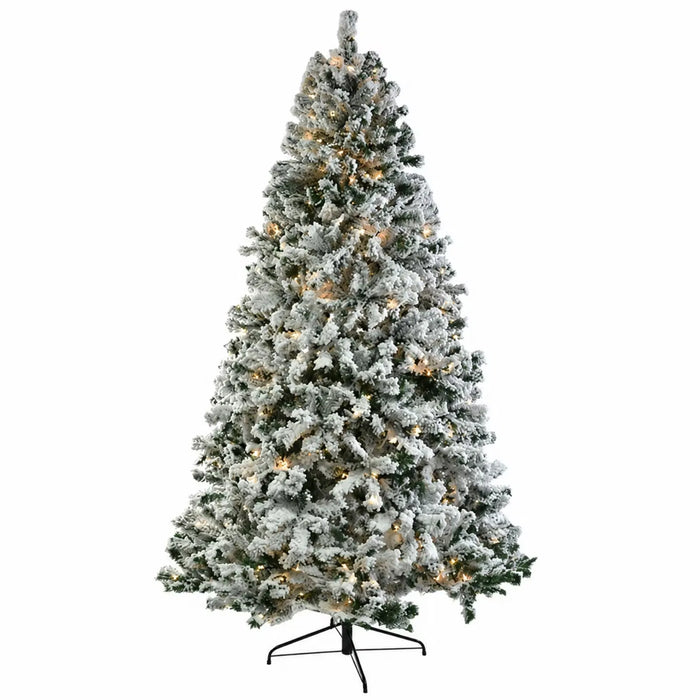 Cosycombe Pre-Lit Flocked Christmas Tree, Warm or Cool White