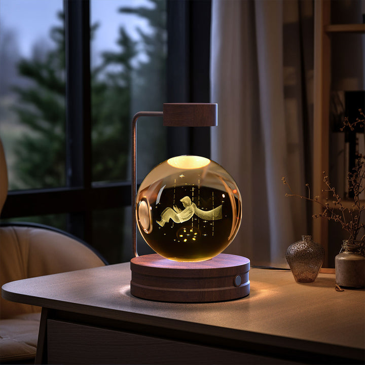 3D Crystal Ball Night Light – Warm Bedside Lamp