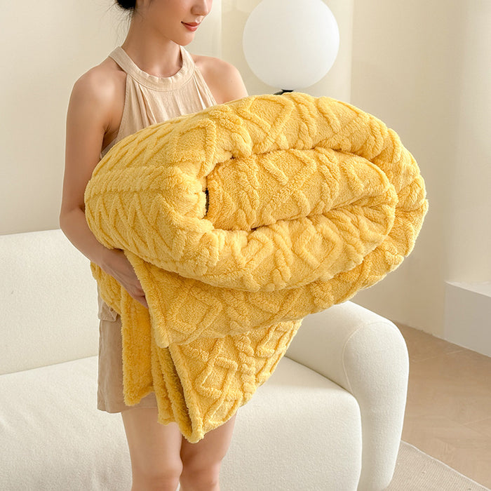 Cosycombe Tufted Velvet Throw Blanket with 3D Pattern