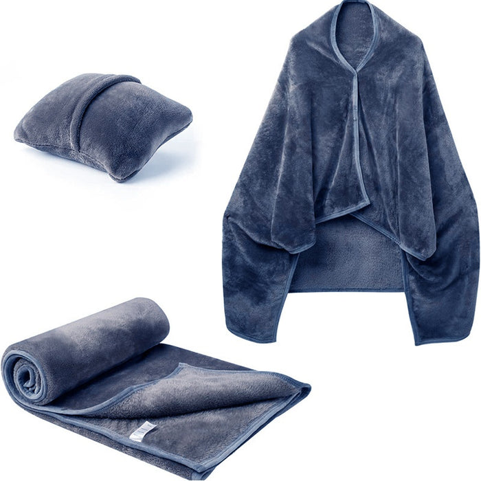 Cosycombe 3-in-1 Fleece Blanket Shawl that Folds into a Cushion
