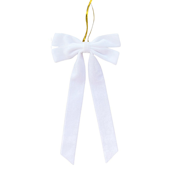 Red velvet Christmas bow with gold cord