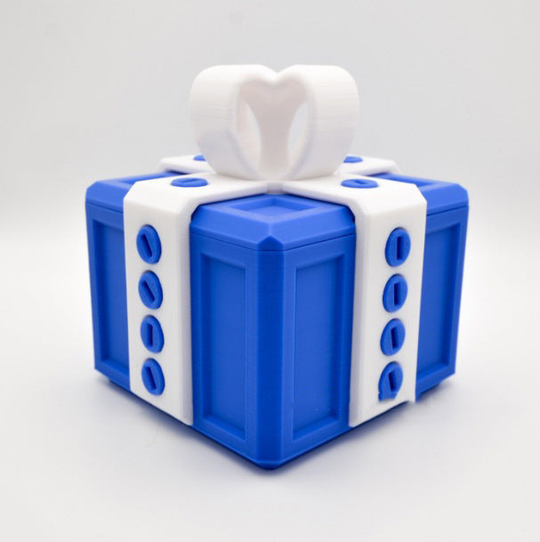 Cosycombe 3D-printed prank gift box sealed with screws