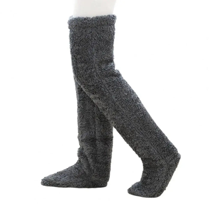 Cosycombe™ Long Coral Fleece Lounge Socks with Open-Foot Option