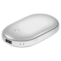 Silver pebble rechargeable hand warmer
