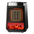Fan heater with glowing flame effect