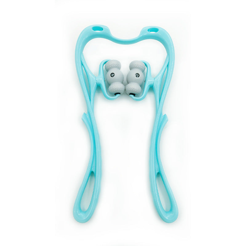 Handheld neck roller massager with handles