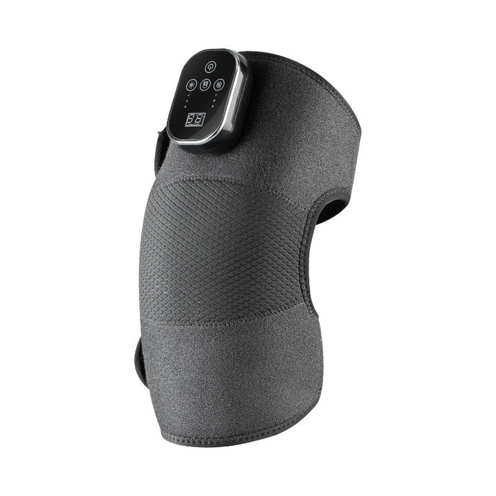 Grey heated knee wrap with digital control panel