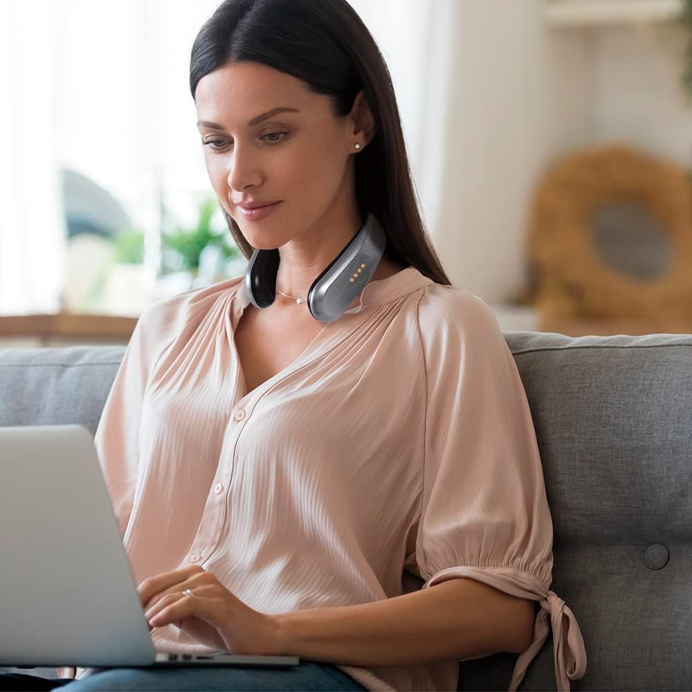 Grey cordless wearable neck heater