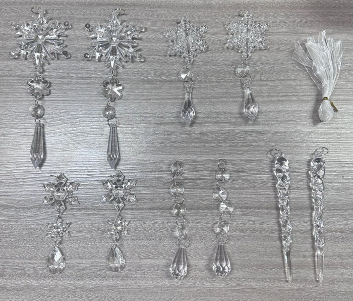 Cosycombe Acrylic Icicle Christmas Decorations, Set of 10