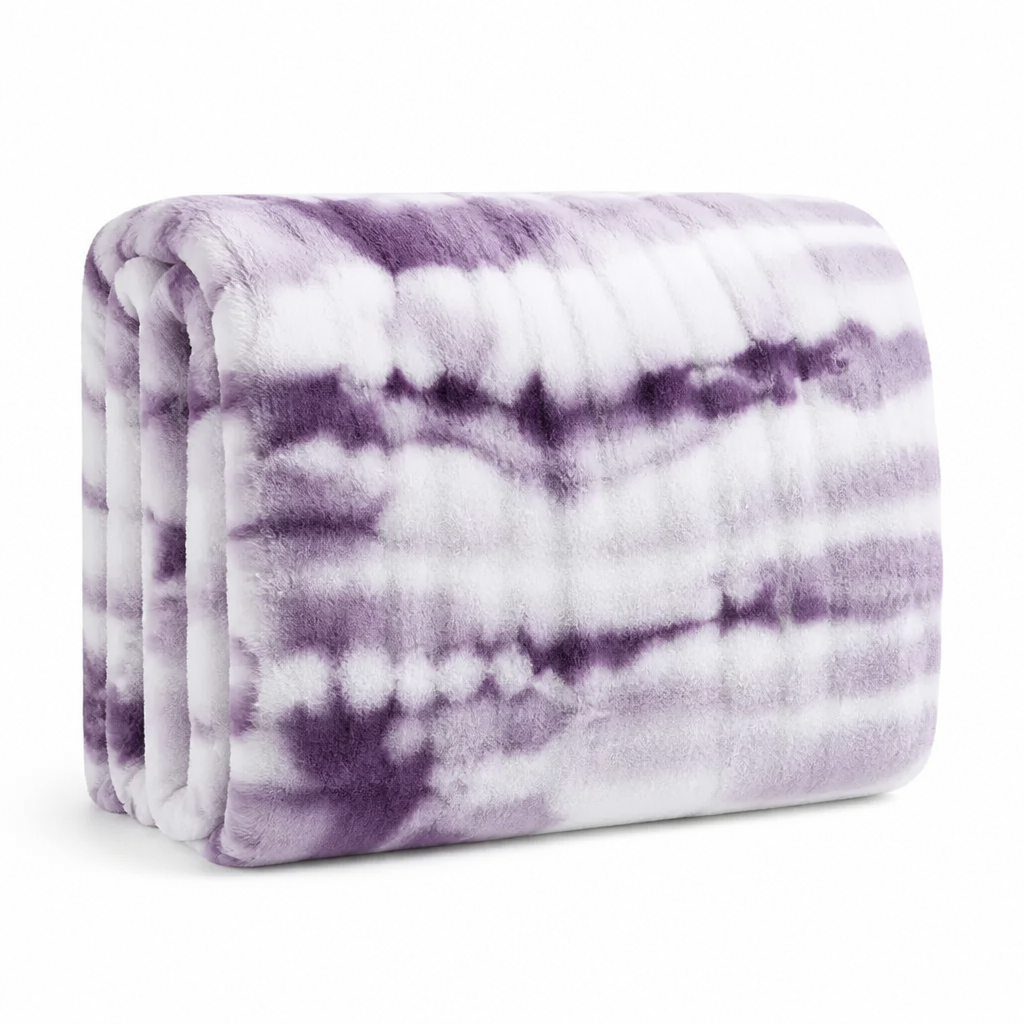 Cosycombe™ Swirl Tie-Dye Faux Fur Throw – Soft and Breathable