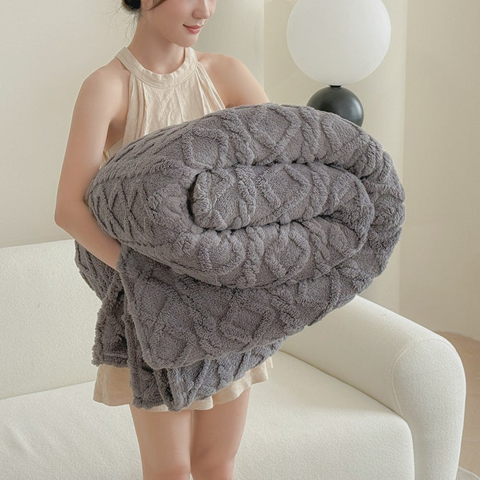 Cosycombe Tufted Velvet Throw Blanket with 3D Pattern