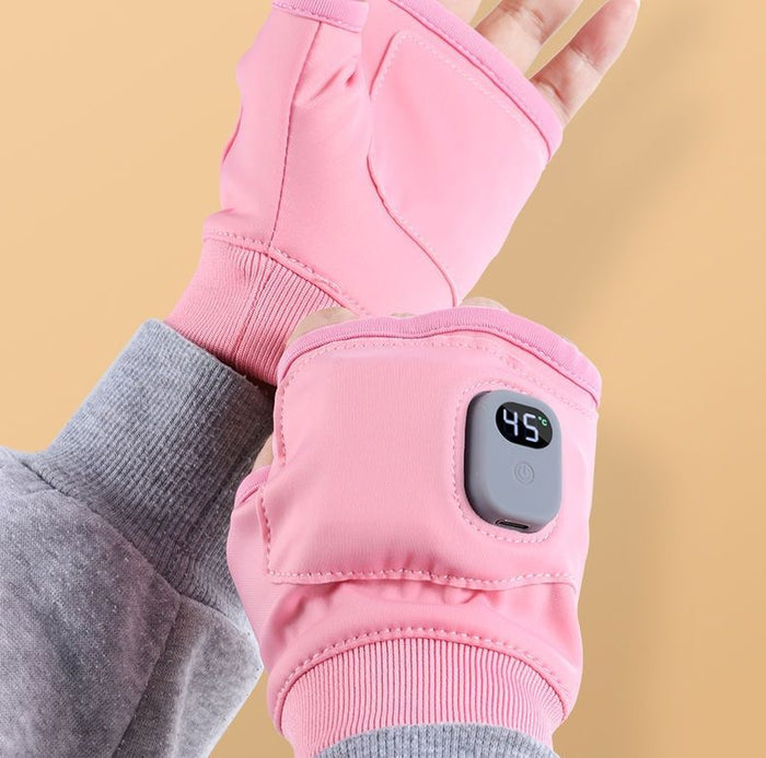 Cosycombe Rechargeable Heated Fingerless Gloves with Digital Display
