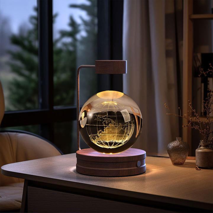 3D Crystal Ball Night Light – Warm Bedside Lamp