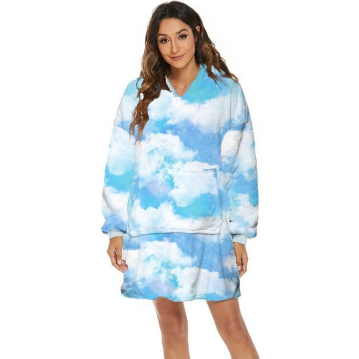 Cosycombe Oversized Hooded Blanket with Fun Prints and Pocket