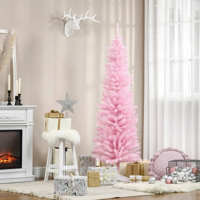 Cosycombe Pink Pencil Christmas Tree, 6ft Slim and Unlit