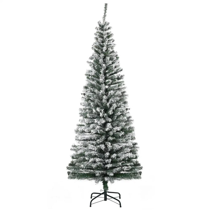 Cosycombe Snow-Flocked Slim Christmas Tree, 6ft Unlit