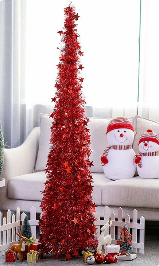 Collapsible Tinsel Christmas Tree With Stand 1.2m Or 1.5m