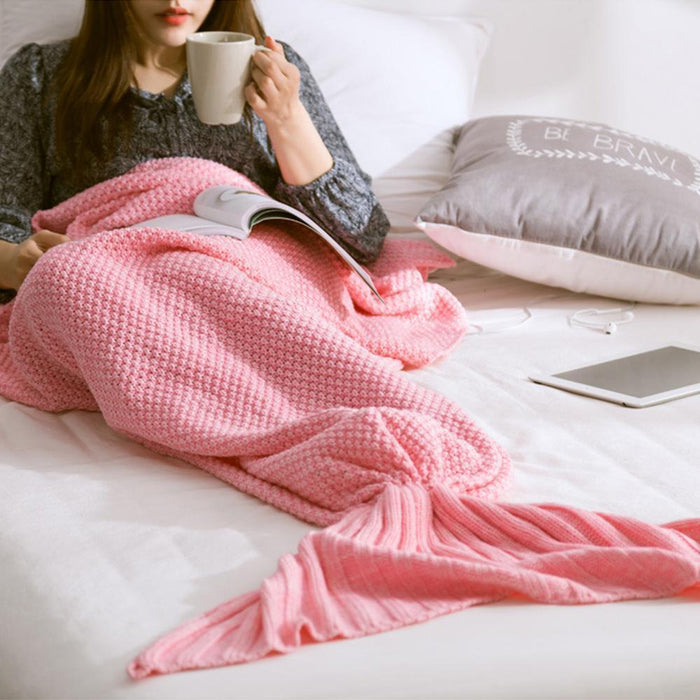 Cosycombe™ Crochet Mermaid Tail Blanket in Soft Cotton Blend