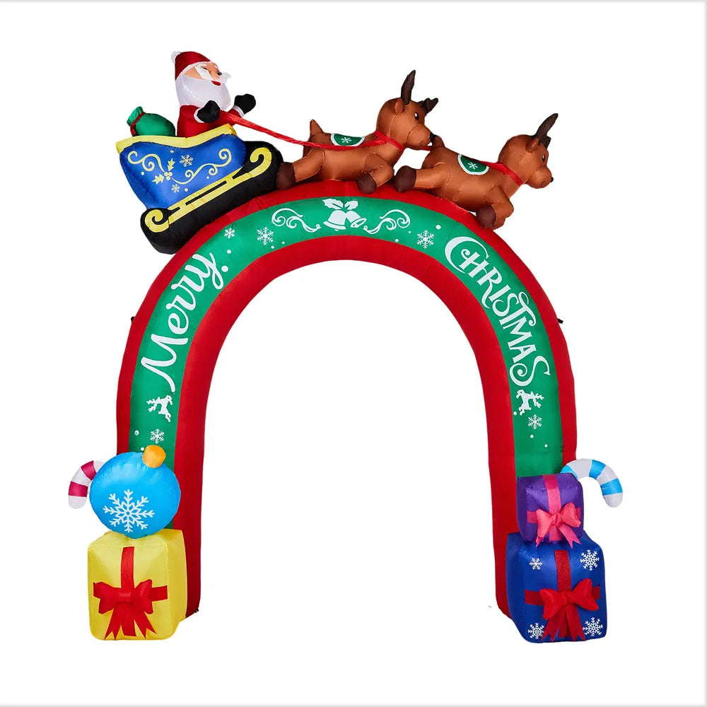 Inflatable Christmas archway with Santa sleigh