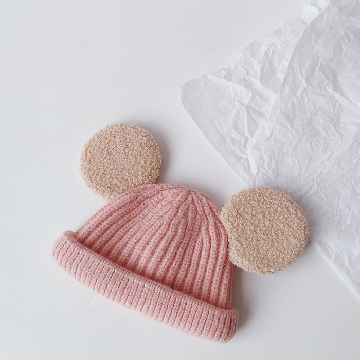 Cosycombe Kids Teddy Ear Beanie in Soft Rib Knit
