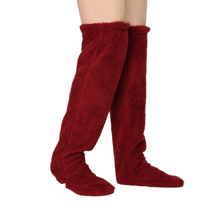 Cosycombe Over the Knee Fluffy Leg Socks in Solid Colours