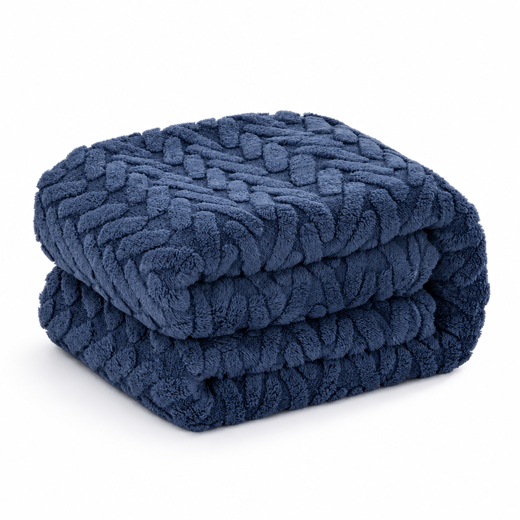 Cosycombe™ Reversible Jacquard Fleece Blanket – Smooth and Fluffy Sides