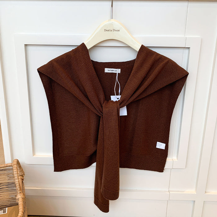 Cosycombe Knitted Shoulder Wrap with Tie Front